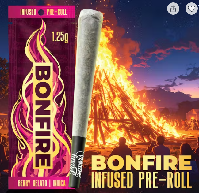 Berry Gelato | Infused Bonfire Pre-roll | 1.25g | Indica
