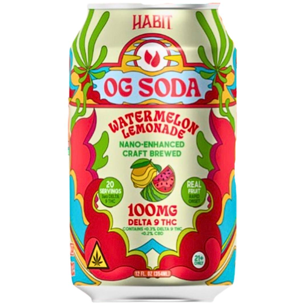 THC Soda - OG Soda - 12oz - 100 MG - Watermelon