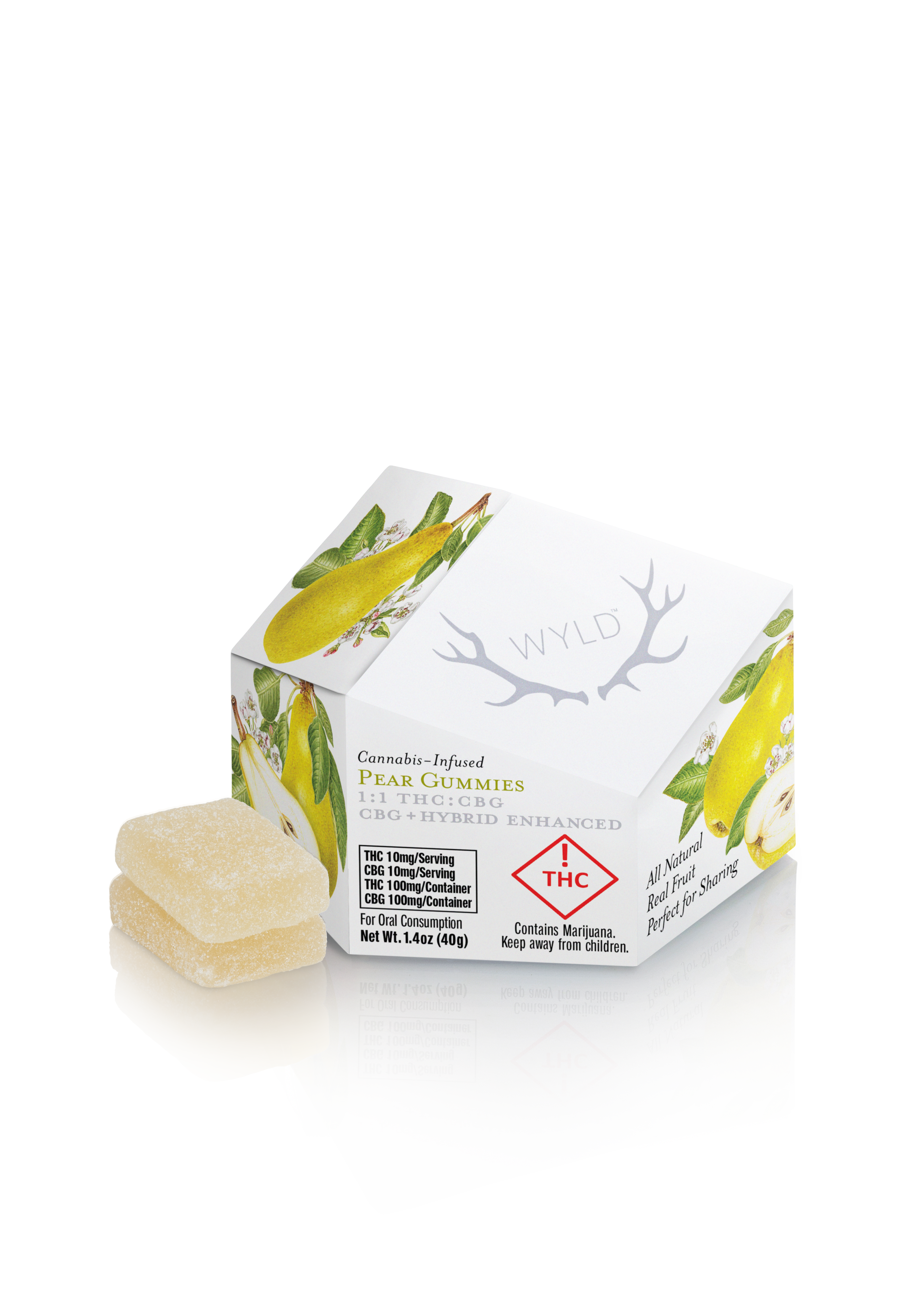Wyld - Gummy - CBG - 1:1 Pear - 100mg