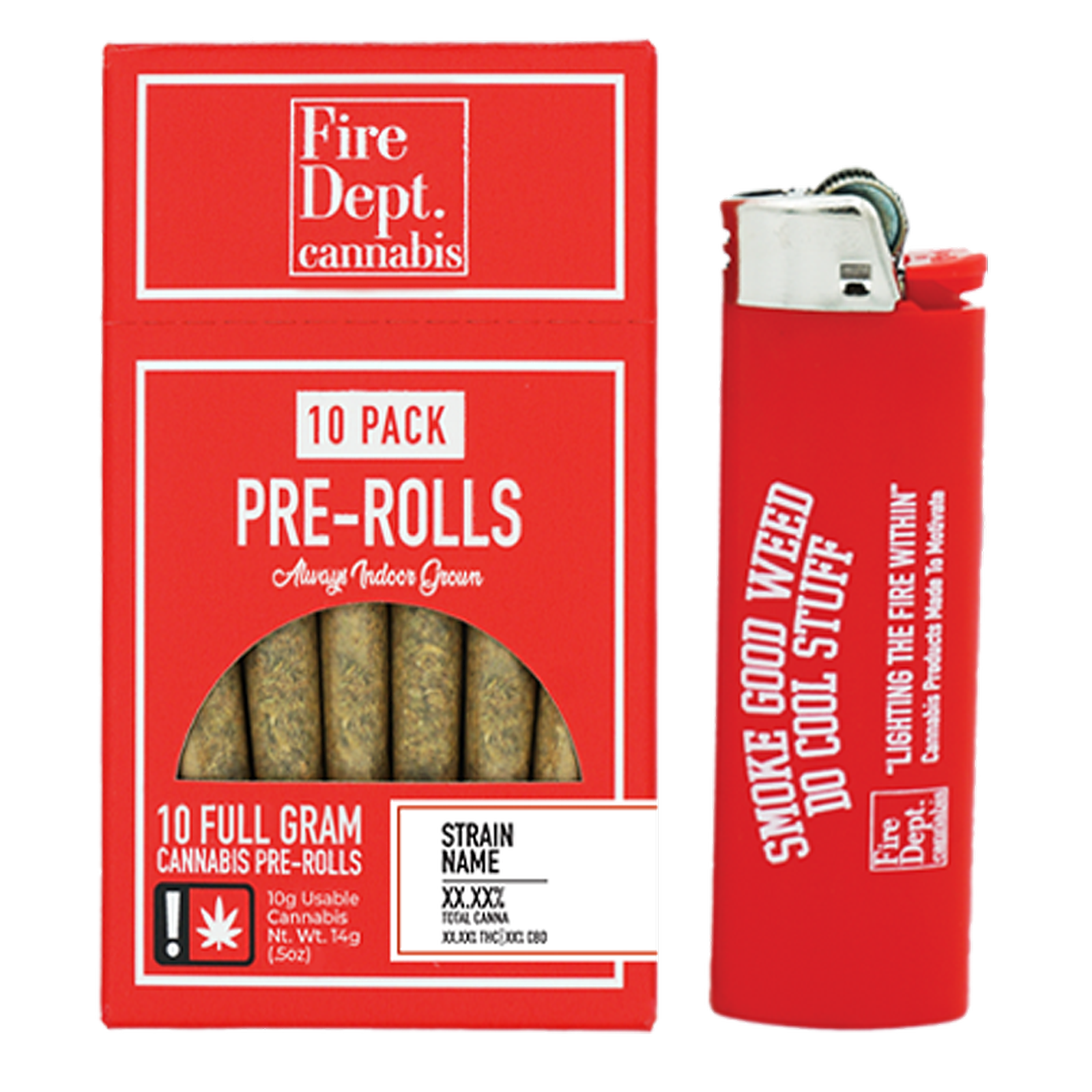 Fire Dept. | Grape Ape | 1g 10 Pack Pre-rolls w/ Lighter