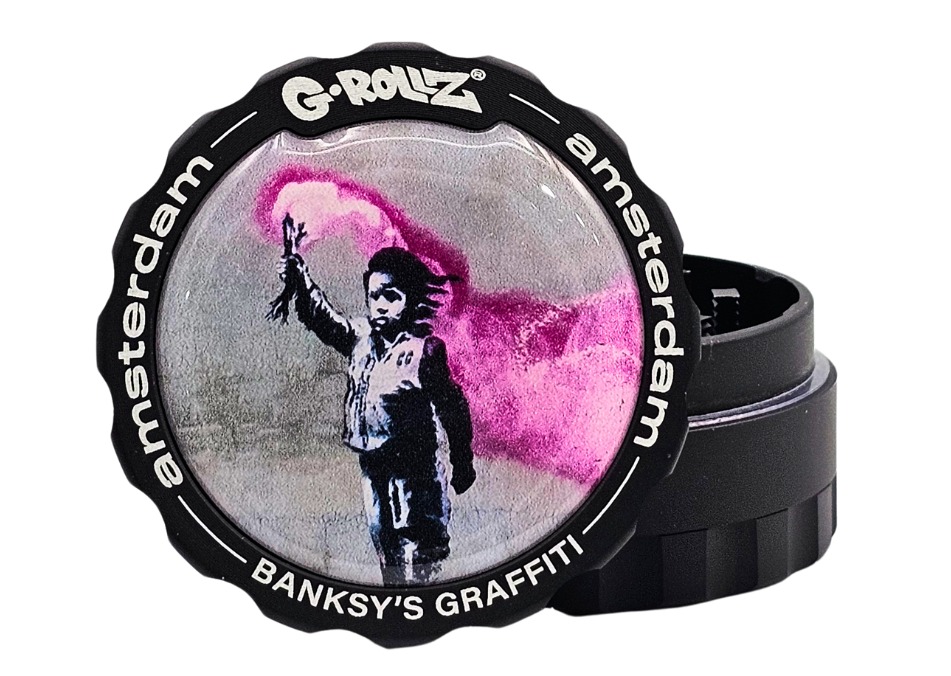 G-Rollz Banksy Graffiti 'Torch Boy' 53mm 3pc Metal Grinder - 6ct