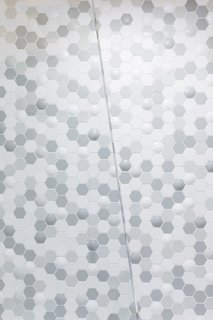 A closer look at the raised texture in the "bubble-hex" Clayhaus tile.