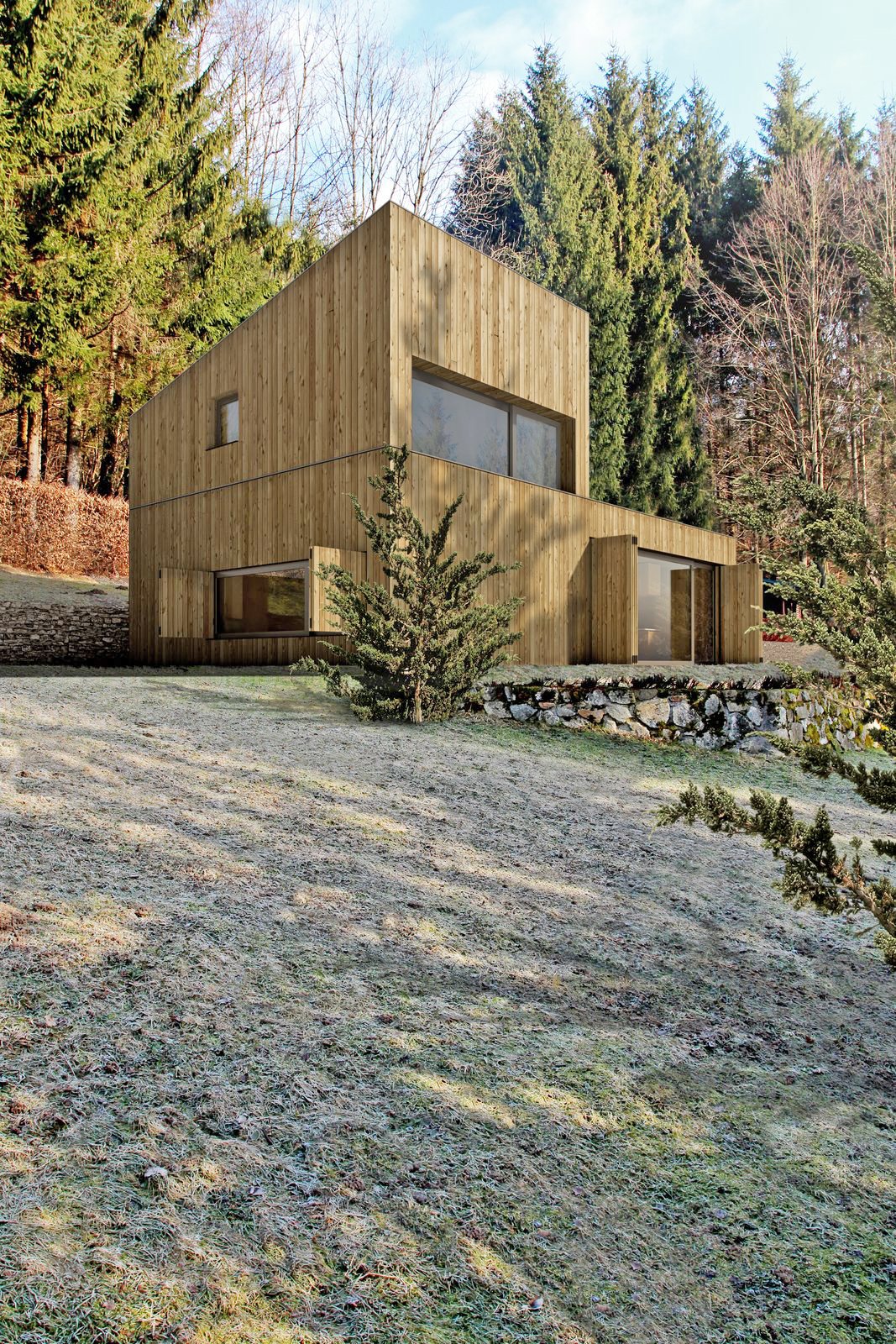 Matika Architecture's Mountain Hut is located in the mountains of Slovakia.