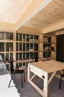 All of the pavilion's furniture can be folded up for easy transportation.