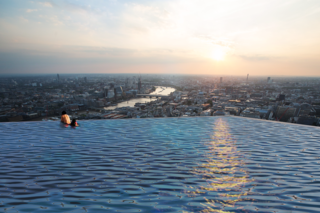 The walls and floor of the pool will be made from cast acrylic, which transmits light similarly to water.