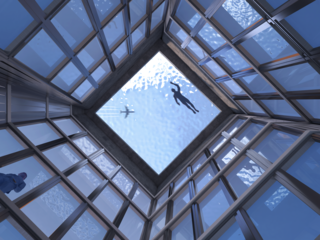 Hotel guests will be able to peer up at swimmers above.
