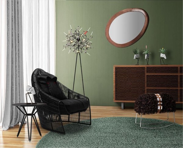 The Darth Sidious Easy Chair's raised back resembles a hood, and captures the Sith Lord's