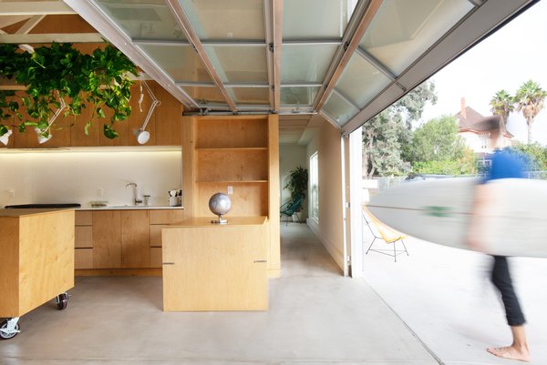 Anchoring a multi-family property in Chula Vista is a 1,200-square-foot garage that Ramiro Losada-Amor of Modern Granny Flat transformed into an ADU for Jorge Cuevas Antill&oacute;n and Ruben Mart&iacute;nez. The garage door is from Coastal Garage Doors.