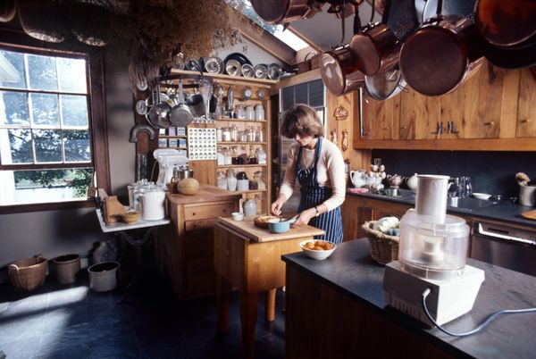 Martha Stewart working in her Westport, Connecticut home kitchen in 1976.