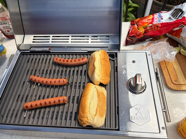 Hot dogs from the City Grill tasted just as good as hot dogs from a more powerful barbecue.