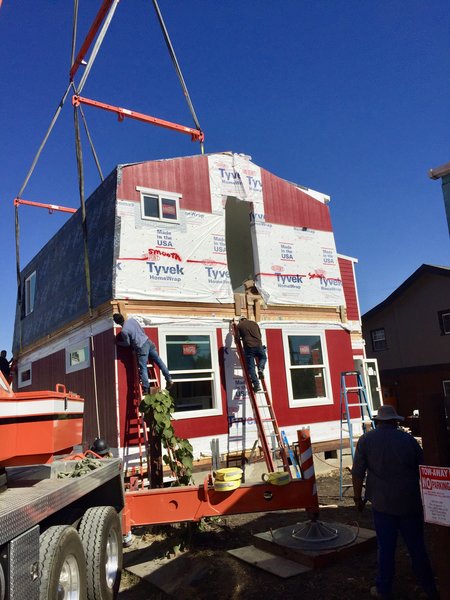 In less than a full day of work, Plant Prefab put together this home in Oakland’s Golden Gate neighborhood. The two-story prefab was designed as a modern barnhouse by Lance Lowrey of GAEA Architecture Design and features three-bedrooms, two-baths and 1,740 square feet of living space.
