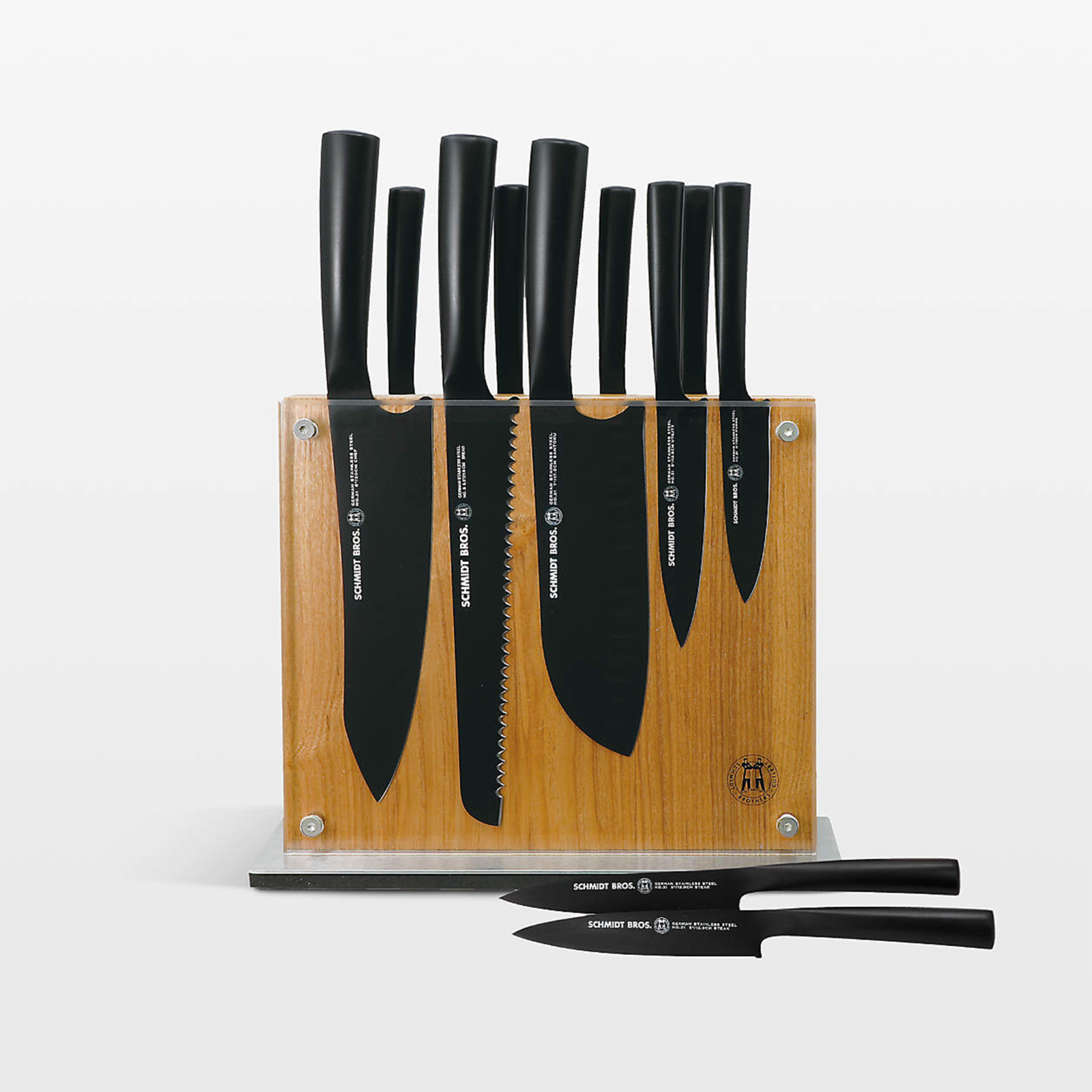 Schmidt Brothers Cutlery Jet Black 12Piece Knife Set by Crate and