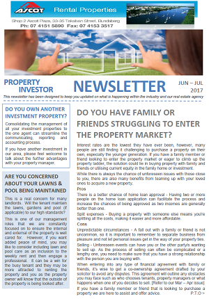 Property Investor Newsletter June – July 2017