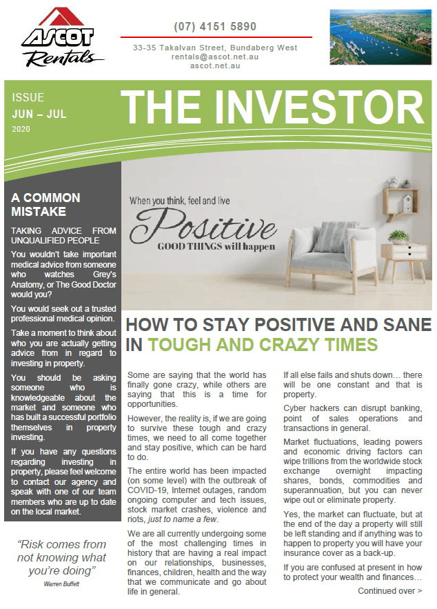 Property Investor Newsletter June – July 2020