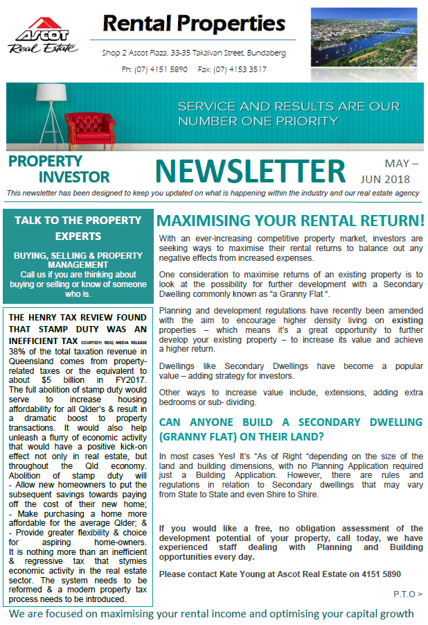 Property Investor Newsletter May-June 2018