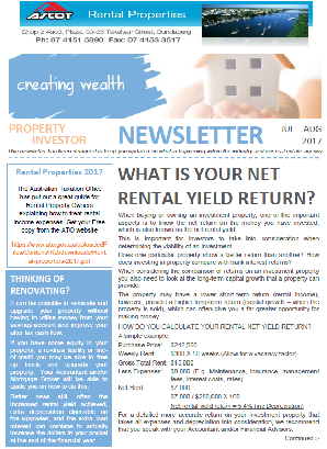 Property Investor Newsletter July – Aug 2017