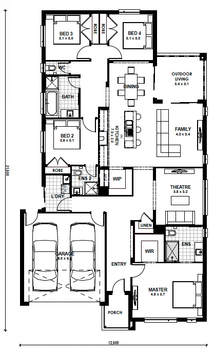 Floorplan for the Carlton 25