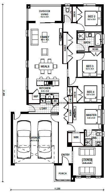 Floorplan for the Maplewood 22L