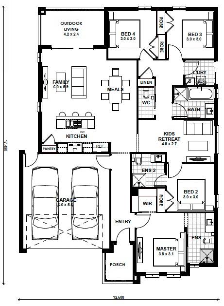 Floorplan for the Oakridge 21GE