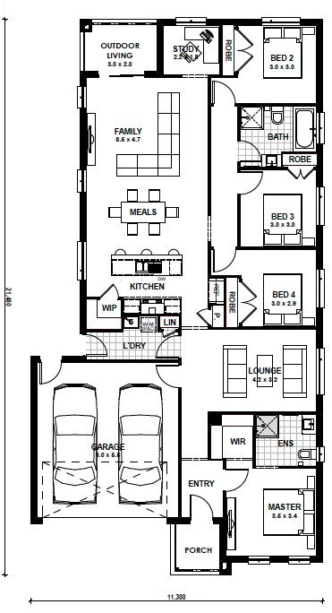 Floorplan for the Riverdale 22