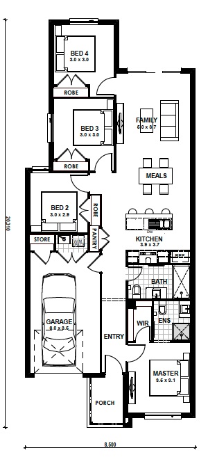 Floorplan for the Newcastle 16