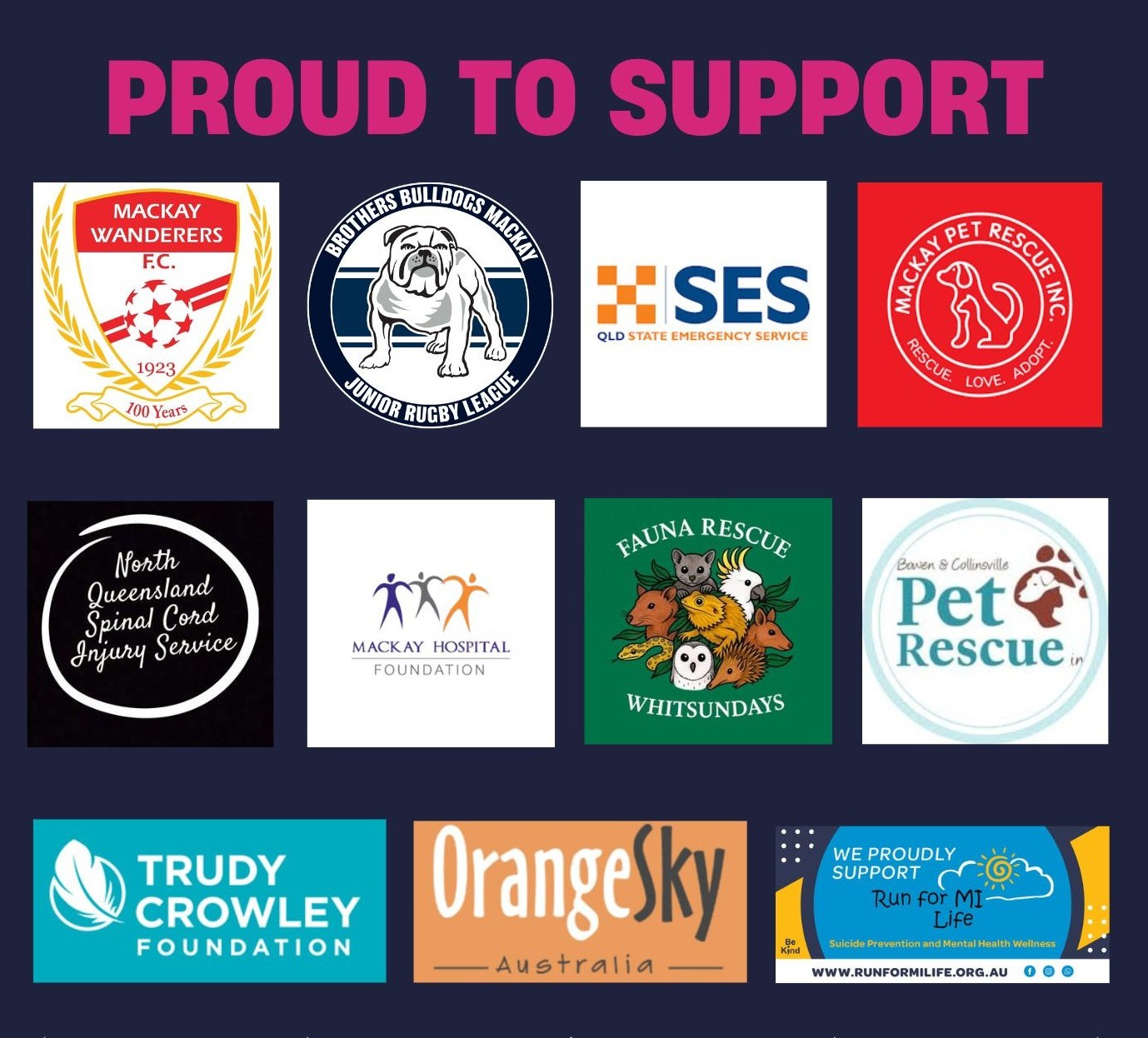 Proudly Supporting Local Charities