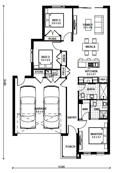 Floorplan for the Newcastle 15