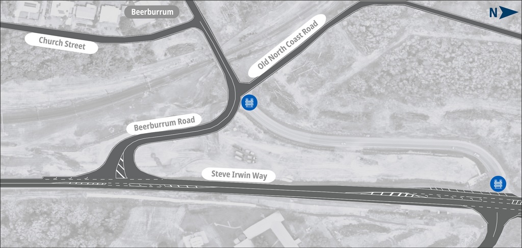 Beerburrum to Nambour (B2N) Rail Upgrade (Stage 1) – Traffic Alert – Long-term traffic change - New Beerburrum Road and Steve Irwin Way intersection now operational