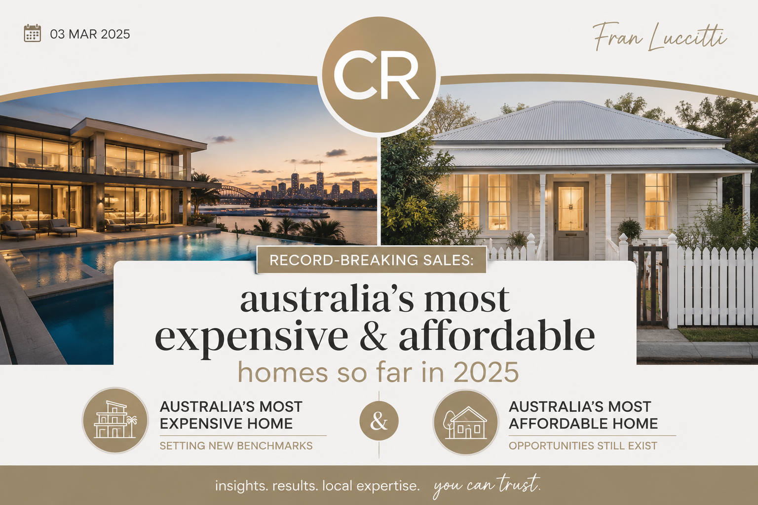 Record-Breaking Sales: Australia's Most Expensive & Affordable Homes so far in 2025