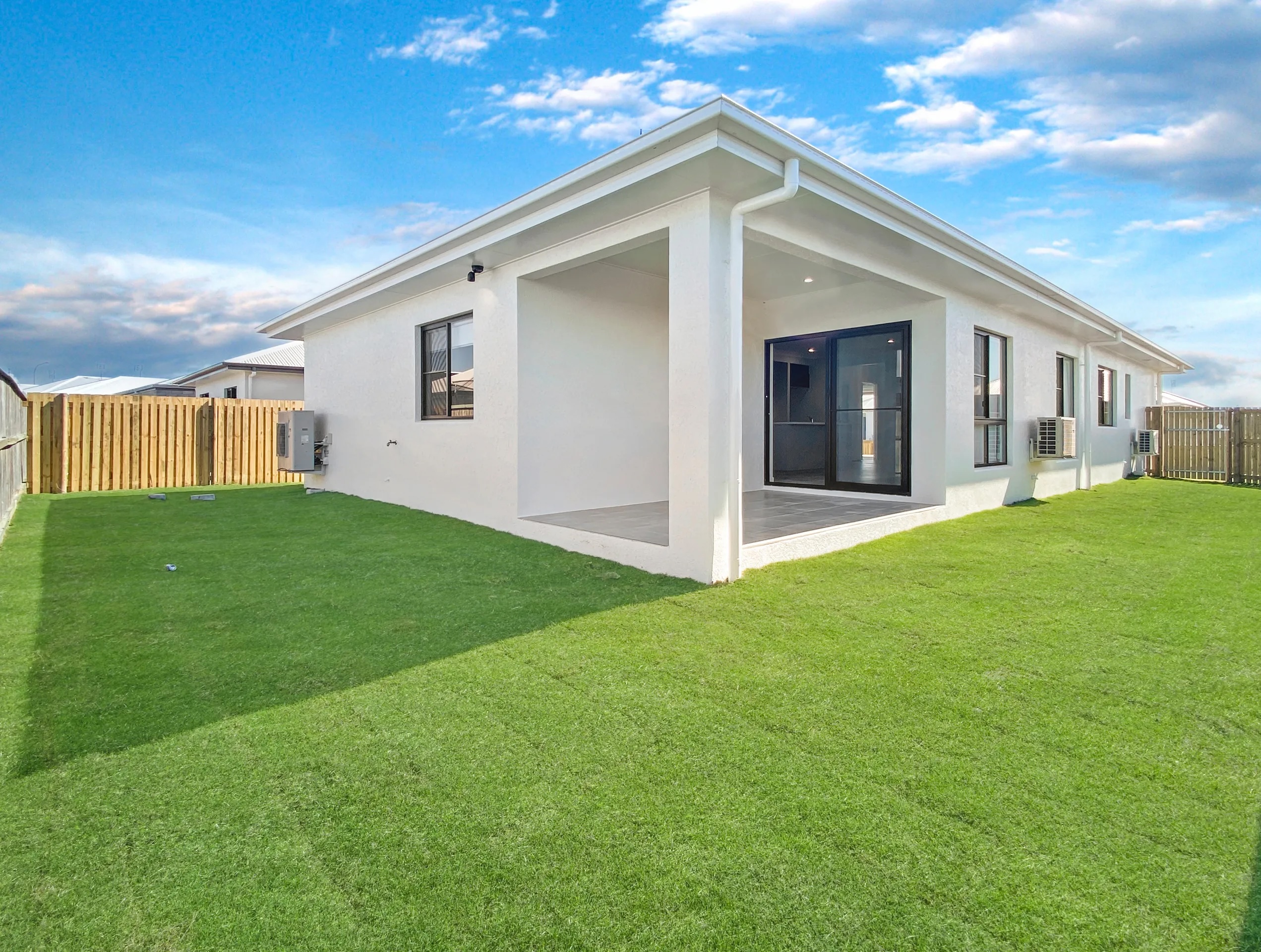 Rear of the home and lawn