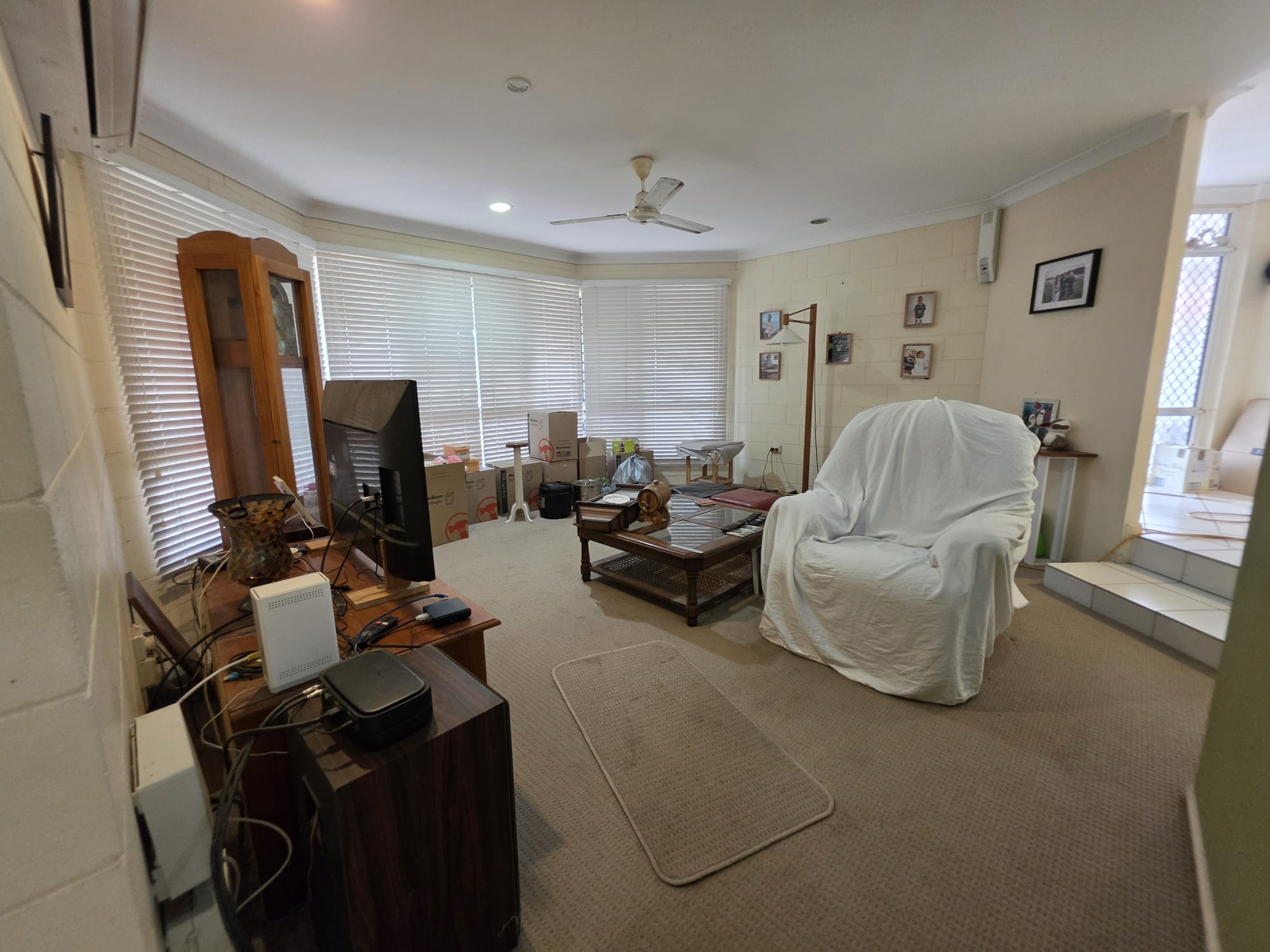 Living room with bay window