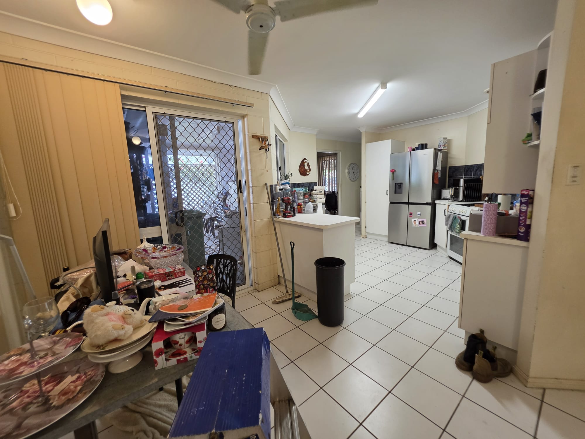 Kitchen with tiled floors