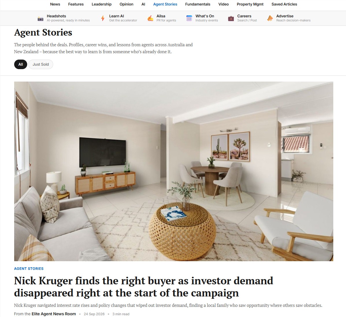 Elite Agent - Real Estate article about Nick Kruger