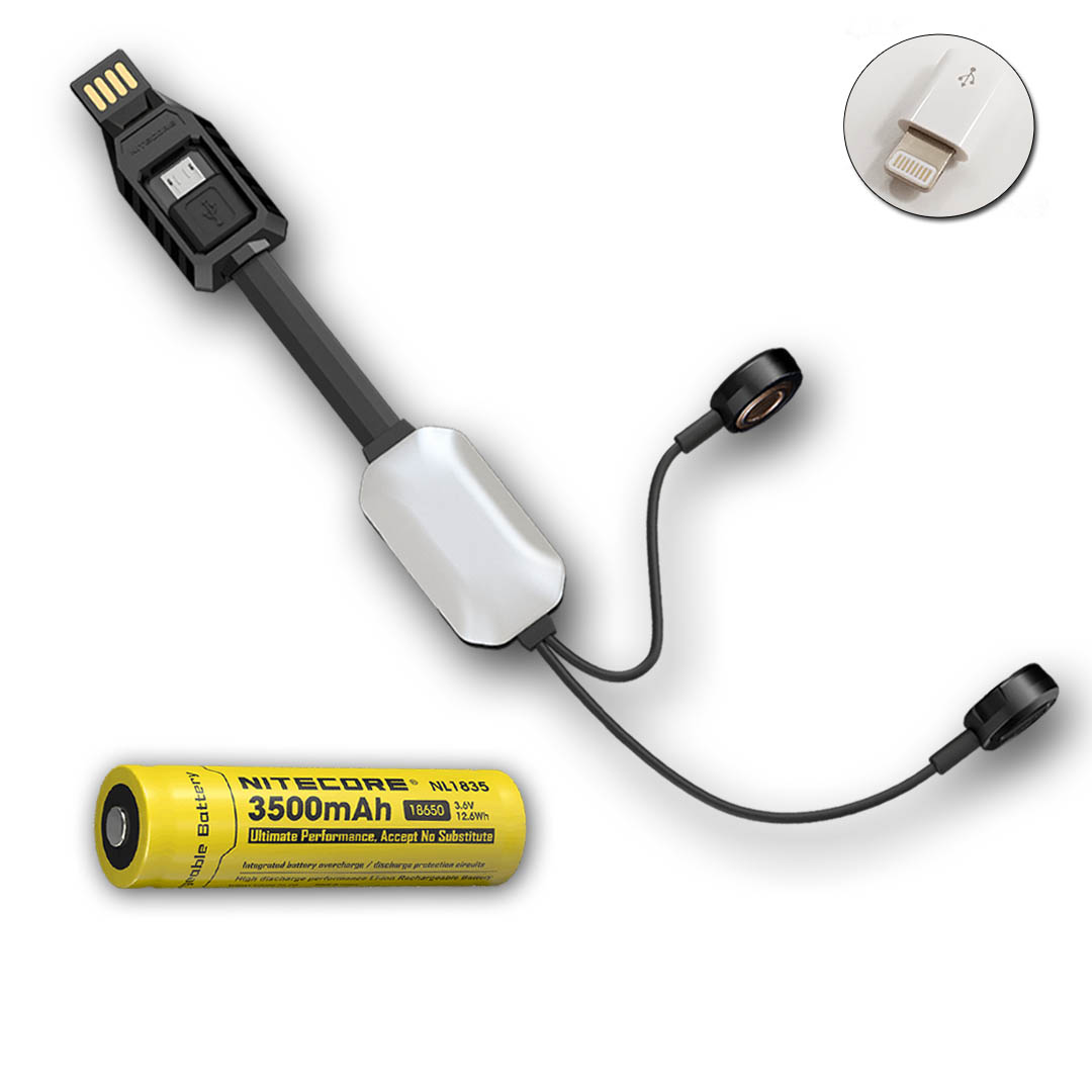 NITECORE LC10 2-in-1 Battery /& Cell Phone USB Charger w// Backup Light /& Battery