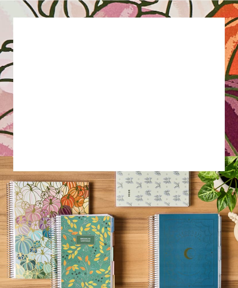 20% OFF for National Planner Day! A grid of dated planners and new cover designs. Click to shop now.