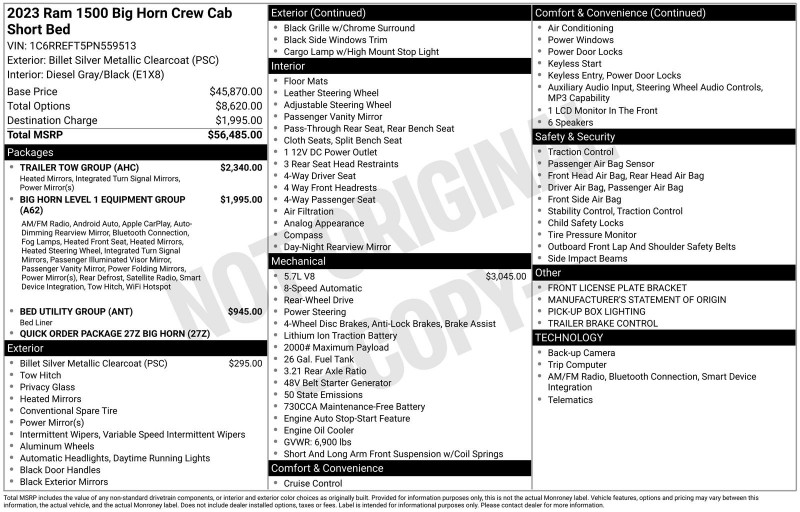 2023 Ram 1500 Big Horn/Lone Star 1C6RREFT5PN559513