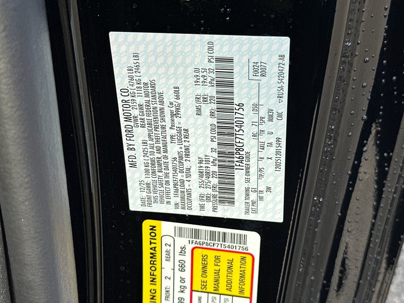 2026 Ford Mustang GT Premium 1FA6P8CF7T5401756