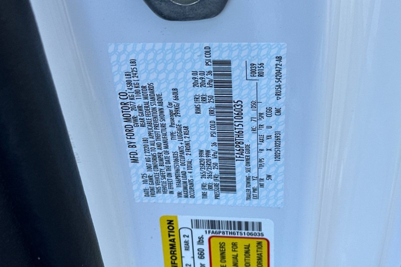 2026 Ford Mustang EcoBoost Premium 1FA6P8TH6T5106035