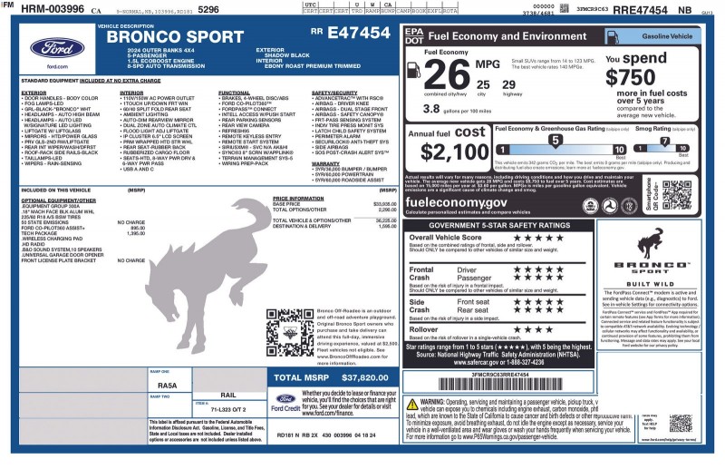 2024 Ford Bronco Sport Outer Banks 3FMCR9C63RRE47454