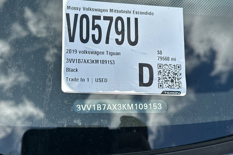 2019 Volkswagen Tiguan 2.0T S 3VV1B7AX3KM109153