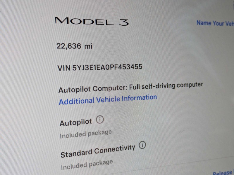 2023 Tesla Model 3 STANDARD 5YJ3E1EA0PF453455