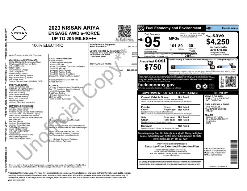 2023 Nissan Ariya ENGAGE e-4ORCE JN1CF0BB2PM704801