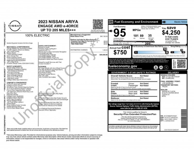 2023 Nissan Ariya ENGAGE e-4ORCE JN1CF0BB2PM704801
