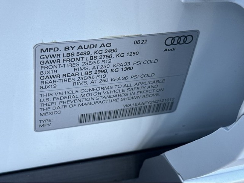 2022 Audi Q5 S line Premium Plus 45 TFSI quattro WA1EAAFY2N2121012