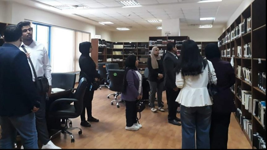 My colleagues and I are in the library in Zarqa Court of First Instance