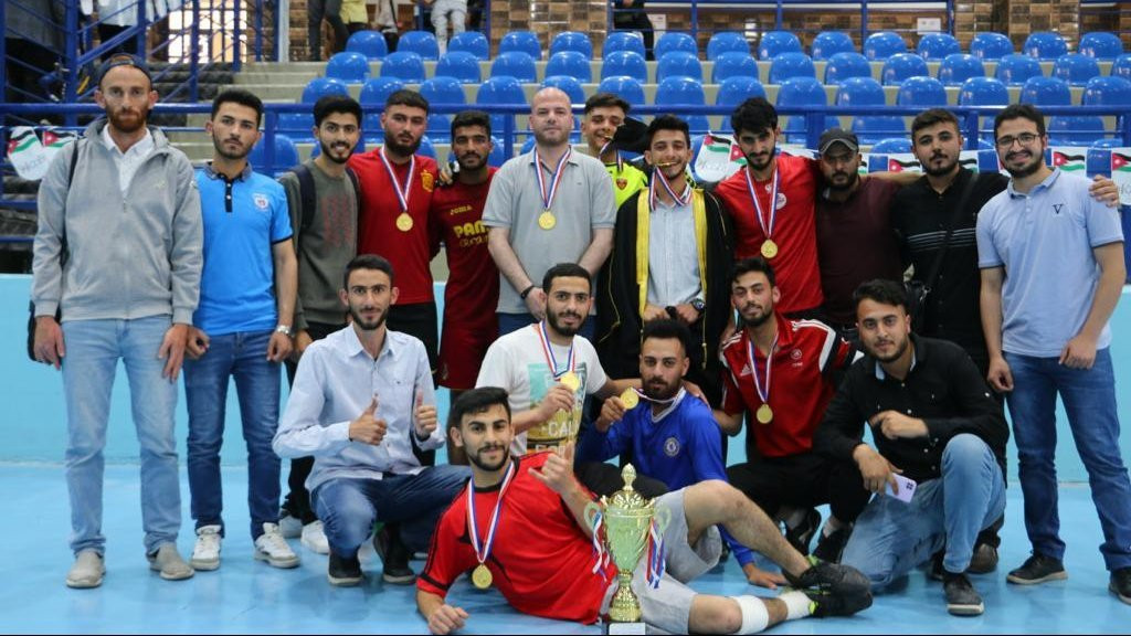 WIth members of the Syrian community  soccer team at Zarqa University. We won the first place
