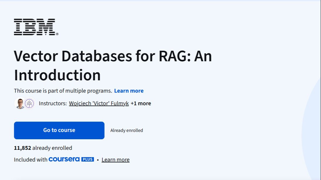 Leveling up my AI knowledge one course at a time! ✅ This one was all about vector databases  the engine behind smart AI search and recommendation systems. Learned how they work differently from traditional databases, got hands-on with ChromaDB, and built a real food recommendation system using similarity search and embeddings. Also explored how vector databases are a key piece of any solid RAG pipeline. Connecting all these pieces together is making the bigger AI picture so much clearer! 🧩 🔧 Skills: Vector Databases · ChromaDB · Similarity Search · Embeddings · RAG · Python
