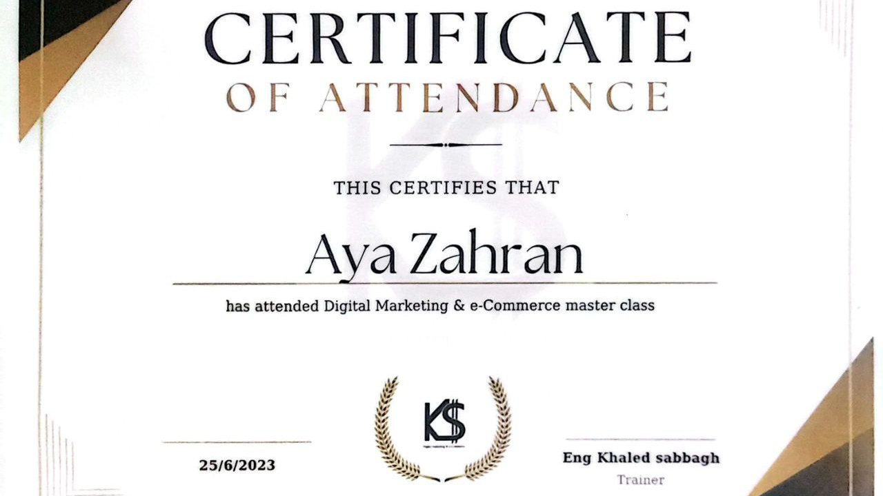 Digital marketing training was given to me by the company where I work .