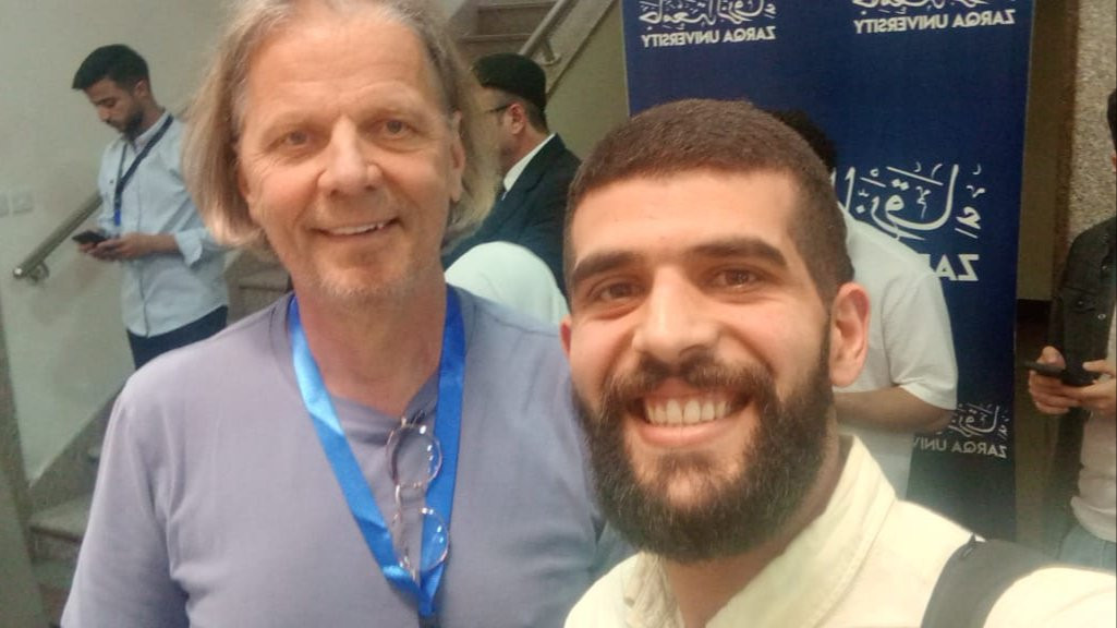 Prof. Peter Šemrl to the left, I discussed matrices analysis topic with him during IACMC at ZU, it was an Honor, May-7th-2025