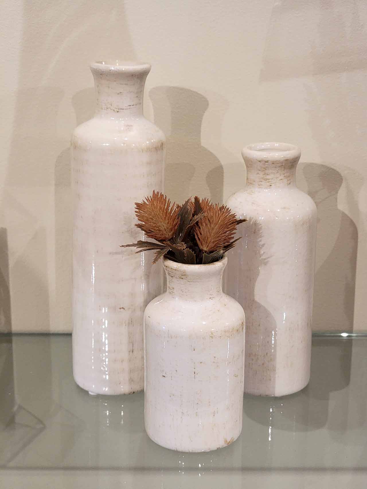 White Ceramic Bud Vases Elite Events Rental